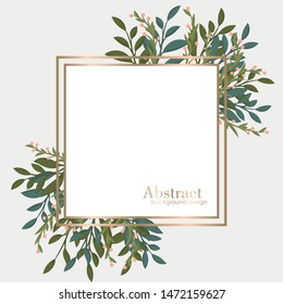 Greeting card with flowers,wreath. Vector frame