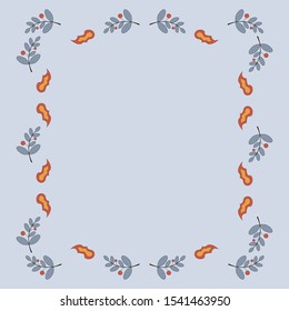 Greeting card form plant print. Vector Illustration