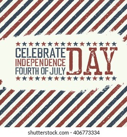 Greeting card for fourth of july holiday. Independence day celebration. Design template.