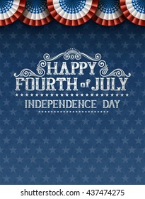 Greeting card for Fourth of july, Independence day. Contains transparency