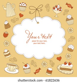 greeting card with frame for your text