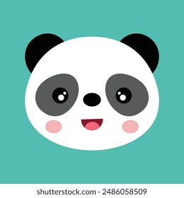 Tarjeta de felicitación con la cara amistosa del panda