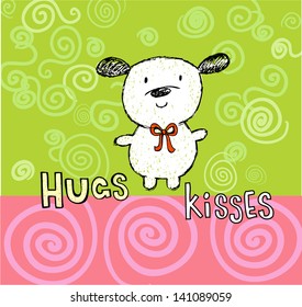 Greeting card to friends. Vector illustration
