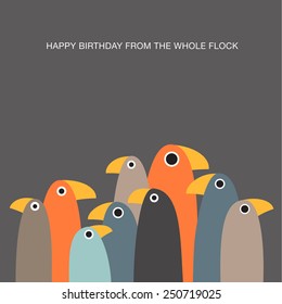 greeting card with funny birds and text space