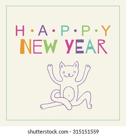 Greeting card with funny cat