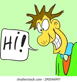 Greeting card with with funny man.