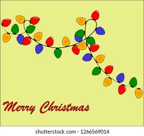 
greeting card with garland and inscription