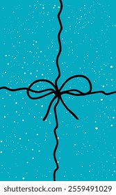 Greeting card of gift with bow. Template for holiday cover or banner. Vector illustration
