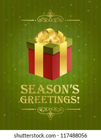 Greeting card with a gift box
