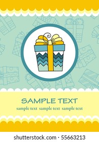 Greeting card with gift box