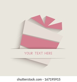  Greeting Card with gift box. Vector illustration. EPS10. 