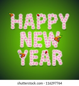 Greeting card or gift card for Happy New Year celebration. EPS 10.