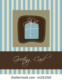 Greeting card with a gift, vector
