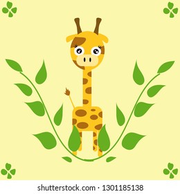 greeting card with giraffe