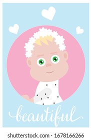 
Greeting card for a girl: beautiful