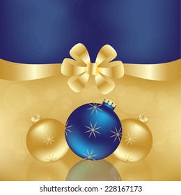 Greeting card with glass balls and ribbon