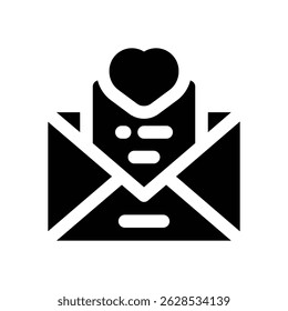 greeting card glyph icon. Strong and solid vector icon for websites, mobile interfaces, presentations, and visual branding. High quality and easy to edit.