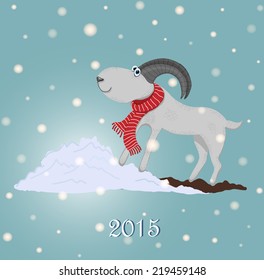 Greeting card with a goat (Chinese New Year 2015)