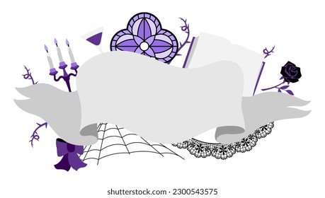 Greeting card in gothic style. Illustration for holiday and party. Halloween or masquerade.