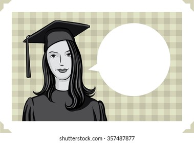 Greeting card with graduate girl