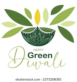 Greeting card for Green Diwali (Indian Festival of Lights)