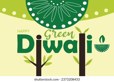 Greeting card for Green Diwali (Indian Festival of Lights)