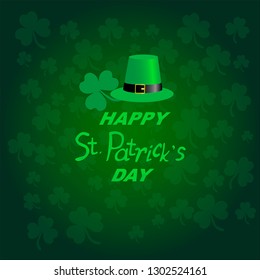 Greeting card with a green hat for St. Patrick's Day