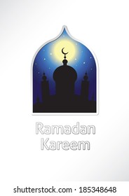 Greeting card with greetings "??Ramadan Kareem"