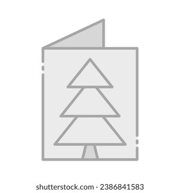 Ilustración del vector de iconos de escala de grises de tarjeta de felicitación aislada en fondo transparente. Uso para Navidad, Decoración, Tarjeta de felicitación Etc.