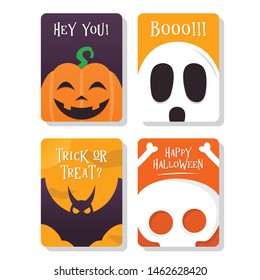 Greeting Card Halloween Edition. Halloween Elements Editable for flyer or invitation card. Cute Illustration. Vector EPS 10.