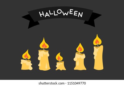 Greeting card or a Halloween invitation with a set of candles