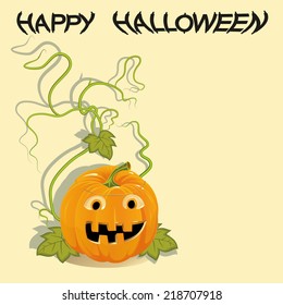 Greeting card with Halloween pumpkin, where you can put your text