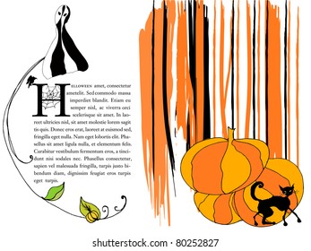 greeting card for Halloween - vector illustration