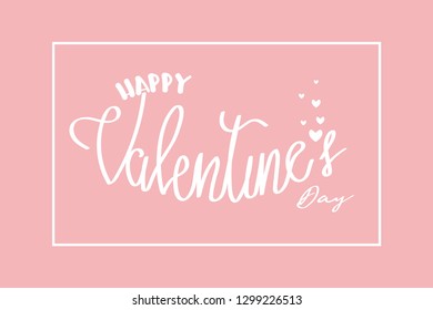 greeting card with hand lettering of Happy Valentine's Day