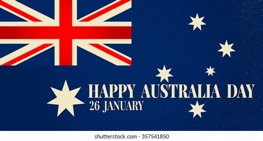 Greeting card Happy Australia Day. National Celebration. Vector illustration.  