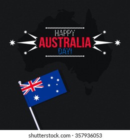 Greeting card. Happy Australia day. Vector illustration.