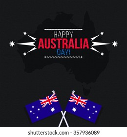 Greeting card. Happy Australia day. Vector illustration.