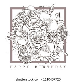 Greeting card with happy birthday