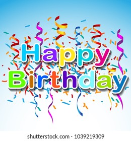 Greeting Card Happy Birthday Confetti On Stock Vector (royalty Free 