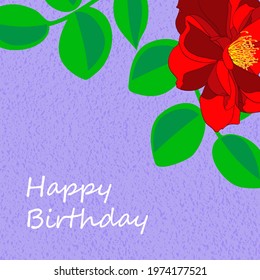 Greeting card Happy birthday, floral banner, frame bouquet flowers with red roses, isolated on colorful  backgrouind  Floral business card and invitation of the  birthday, holiday vector illustration