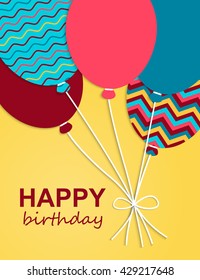 Greeting card Happy Birthday. Vector illustration.