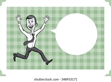 Greeting card with happy businessman - just add your text