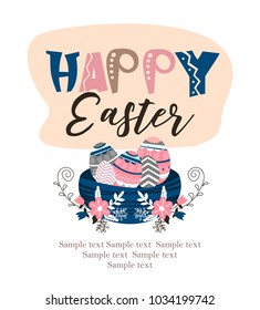 Greeting card with a happy Easter
