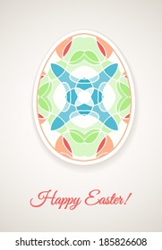 Greeting card "Happy Easter!", colorful ornament in an Easter egg