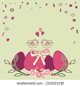 Greeting card happy Easter. Hand-drawn vector illustration