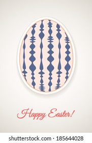 Greeting card "Happy Easter!", two colour undulating ornament in an Easter egg
