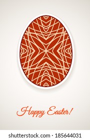 Greeting card "Happy Easter!", two colour ornament in an Easter egg