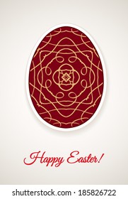 Greeting card "Happy Easter!", two colour ornament in an Easter egg