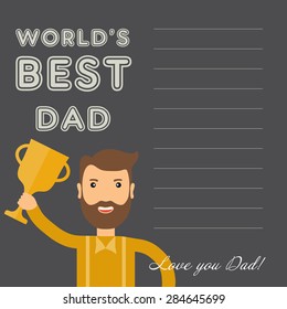 greeting card happy father's day and an inscription with the words best dad in the world