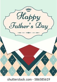Greeting card Happy Father's Day with menswear elements and frame with text Vector illustration